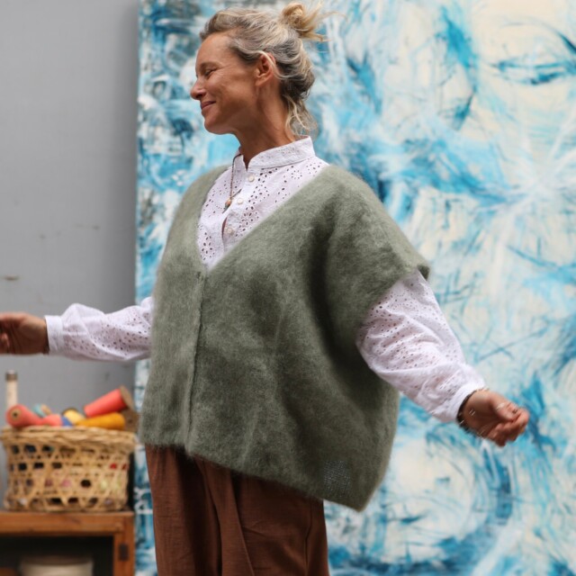 Quintessence - Gilet Cassiopé - Vert mousse