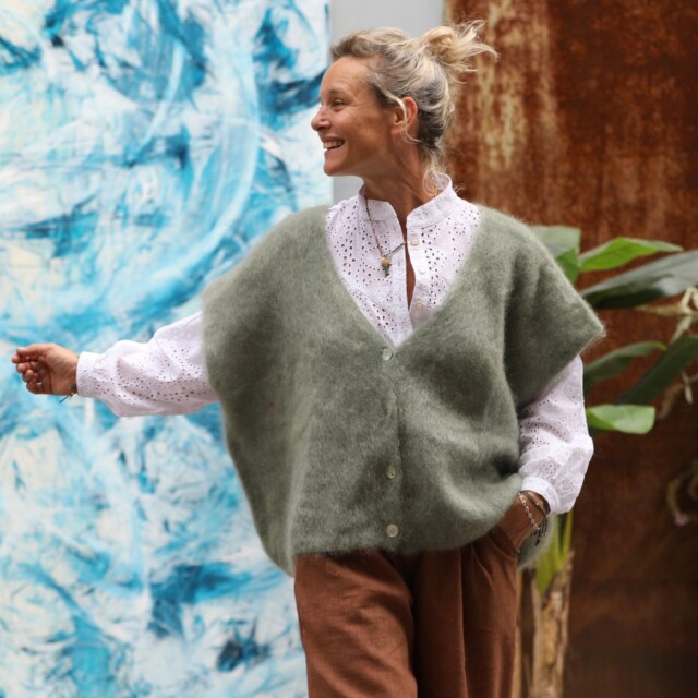 Quintessence - Gilet Cassiopé - Vert mousse