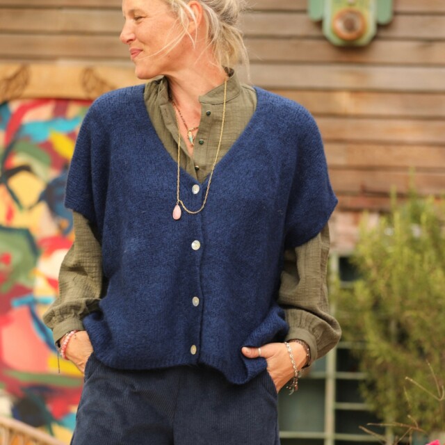 Quintessence - Gilet Claudia - Bleu nuit