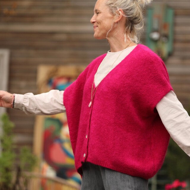 Quintessence - Gilet Claudia - Framboise