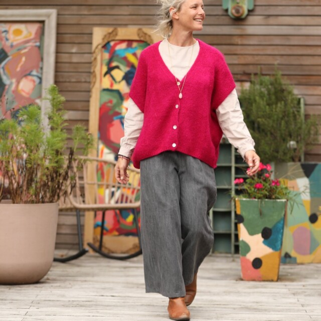 Quintessence - Gilet Claudia - Framboise