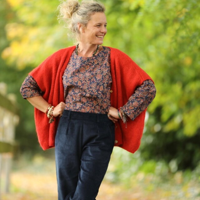 Quintessence - Gilet Claudia - Orange crépuscule