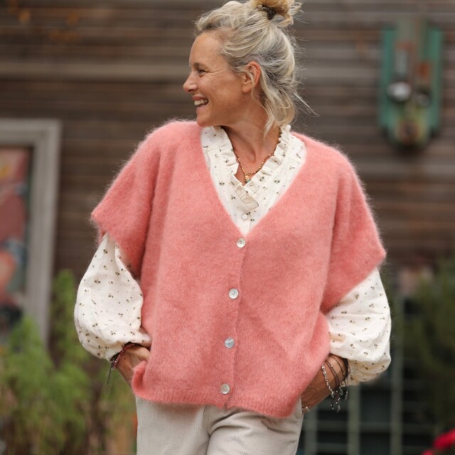 Quintessence - Gilet Claudia - Rose boisé