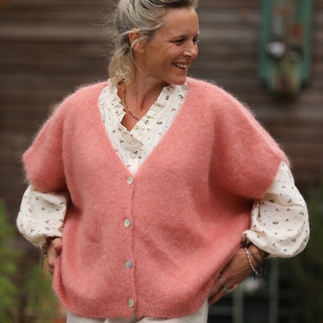 Quintessence - Gilet Claudia - Rose boisé