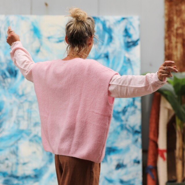 Quintessence - Gilet Claudia - Rose dragée