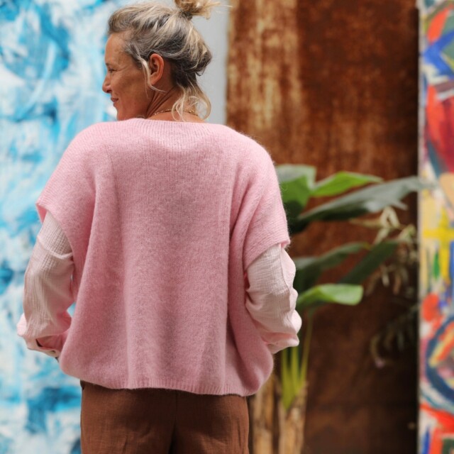 Quintessence - Gilet Claudia - Rose dragée