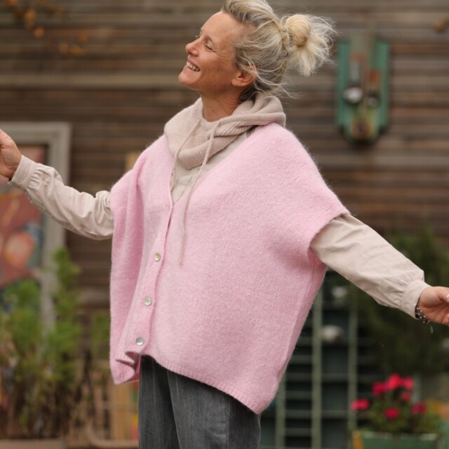 Quintessence - Gilet Claudia - Rose dragée