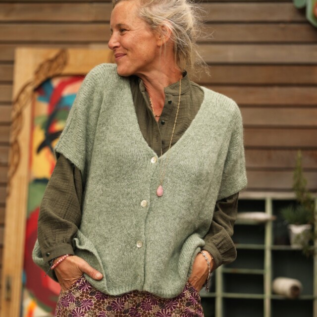 Quintessence - Gilet Claudia - Vert mousse