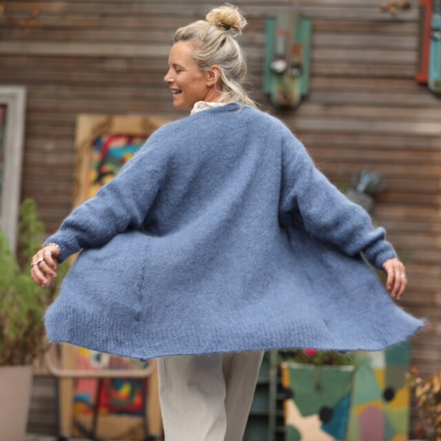 Quintessence - Gilet Naïs - Bleu myosotis