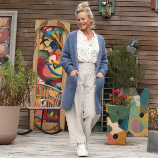 Quintessence - Gilet Naïs – Bleu myosotis