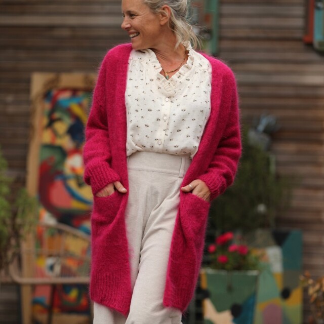 Quintessence - Gilet Naïs - Framboise