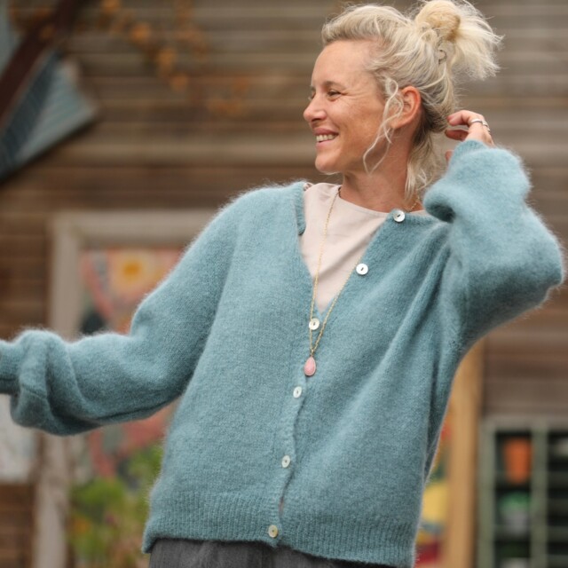 Quintessence - Gilet Sélène - Bleu céladon