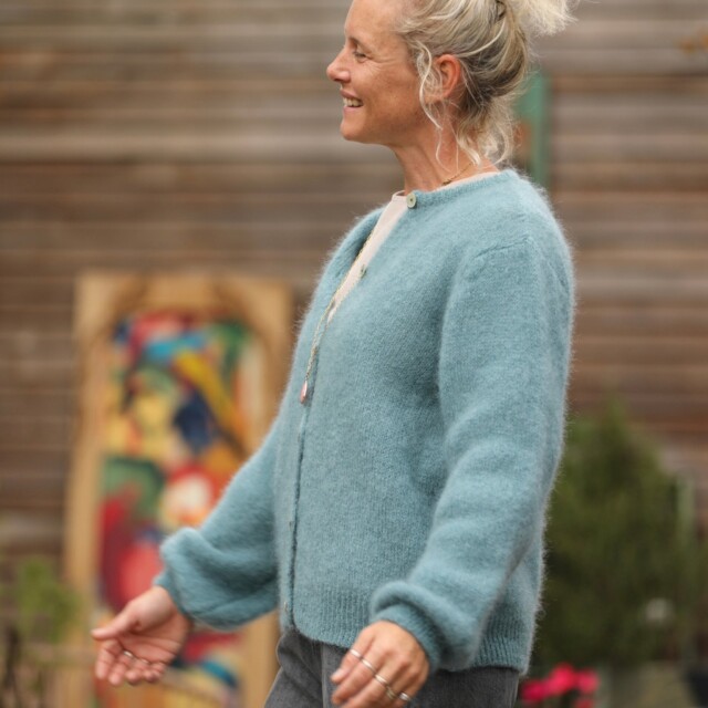 Quintessence - Gilet Sélène - Bleu céladon