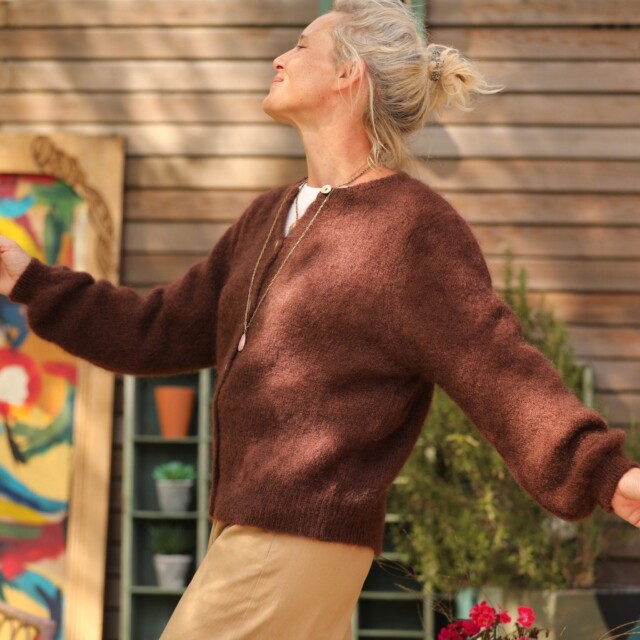 Quintessence - Gilet Sélène -Chocolat