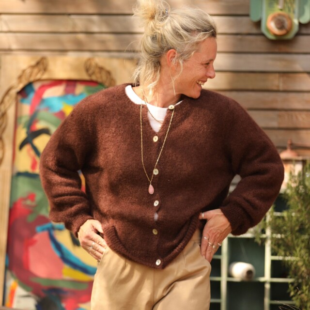 Quintessence - Gilet Sélène -Chocolat