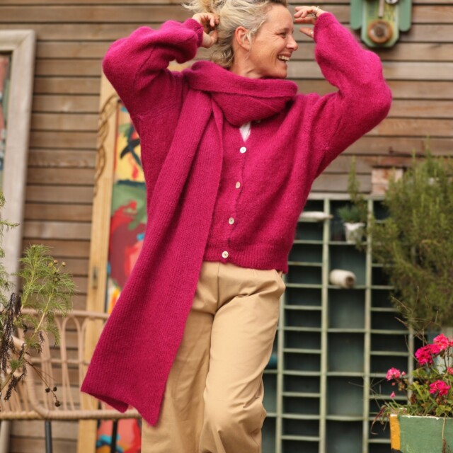 Quintessence - Gilet Sélène -Framboise