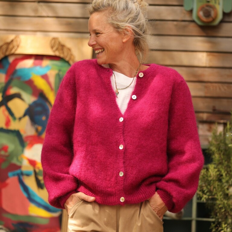 Quintessence - Gilet Sélène -Framboise