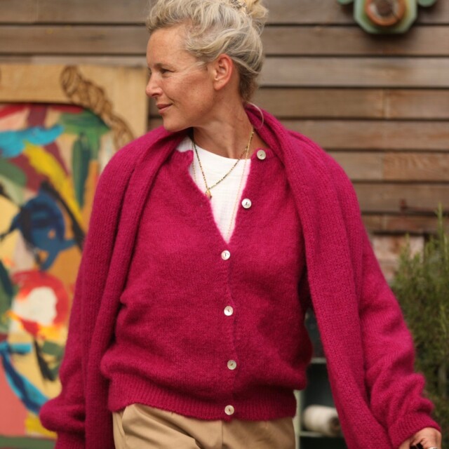 Quintessence - Gilet Sélène -Framboise