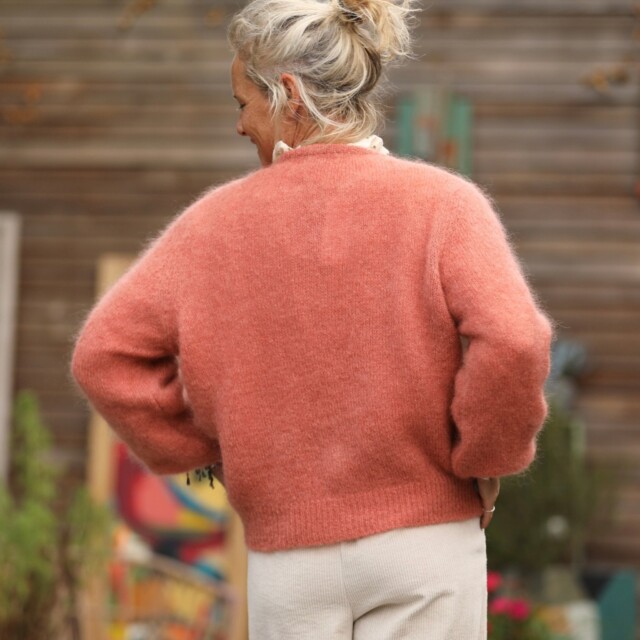 Quintessence - Gilet Sélène - Rose pamplemousse