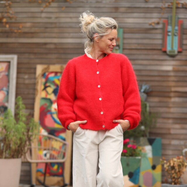 Quintessence - Gilet Sélène -Rouge éclat