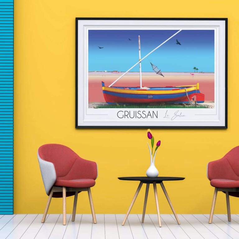 Foliove - Affiche Gruissan - Barque Catalane