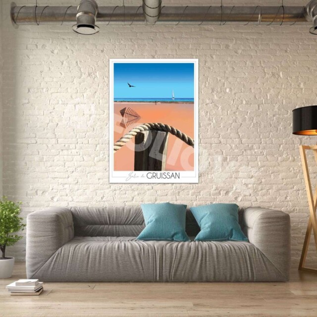 Foliove - Affiche Salin de Gruissan - Lac rose