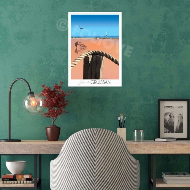 Foliove - Affiche Salin de Gruissan - Lac rose