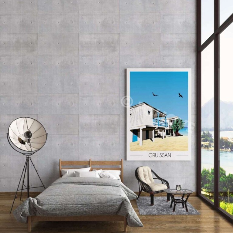 Foliove - Affiche de Gruissan - Maisons sur pilotis