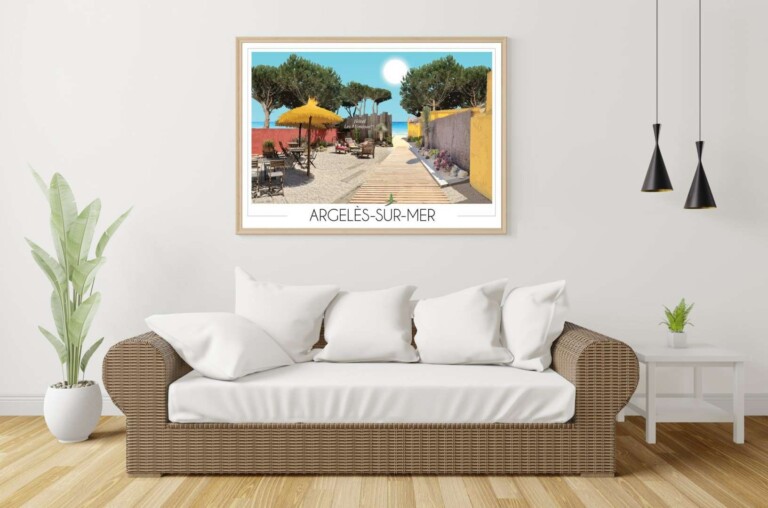 Foliove - Affiche Argeles sur Mer - Plage Nord