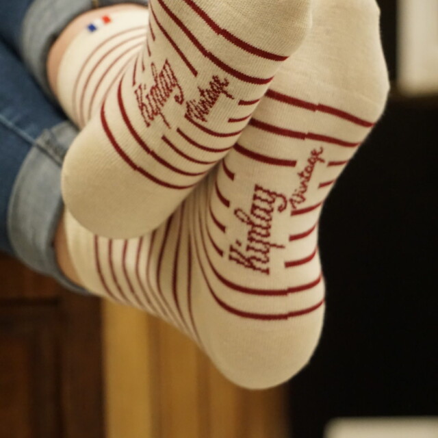 Kiplay Vintage - Chaussettes Rayée Femme
