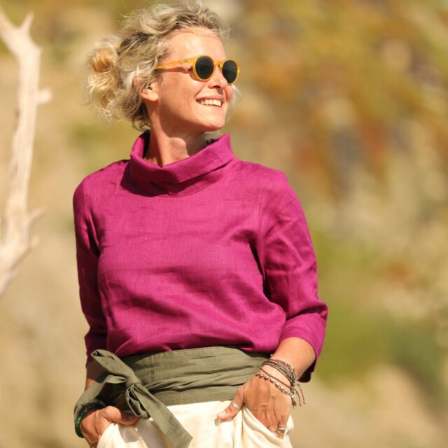 Quintessence - Blouse Catherine en lin bougainvillier