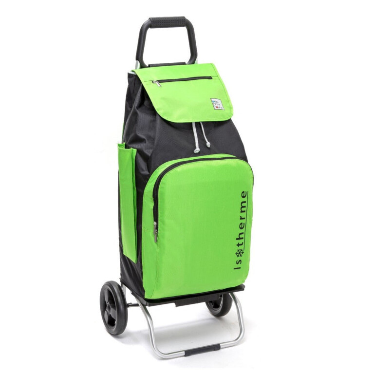 Mon Chariot de Courses - Chariot de courses pliable Buggy - Sac 65L isotherme - Vert Noir