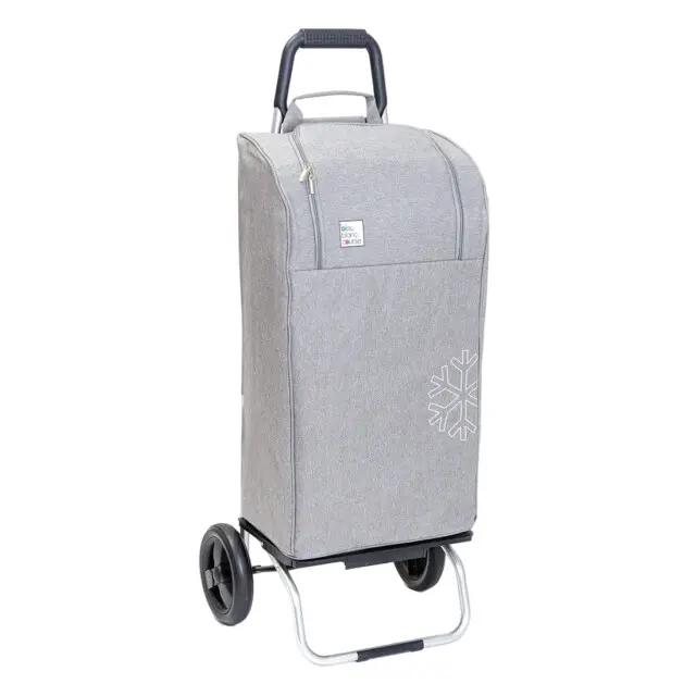 Mon Chariot de Courses - Chariot de courses pliable Carlux – Sac 47L isotherme – Gris