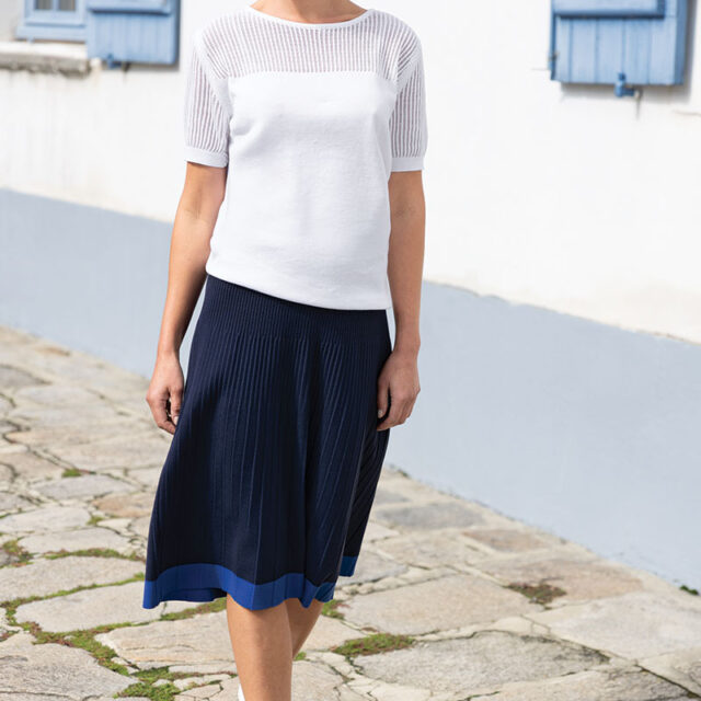 Maison Solfin - Jupe mi-longue plissée Made in France| B.Solfin