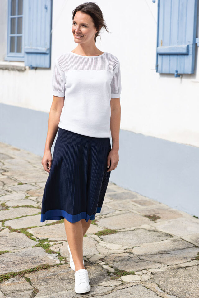 Maison Solfin - Jupe mi-longue plissée Made in France| B.Solfin