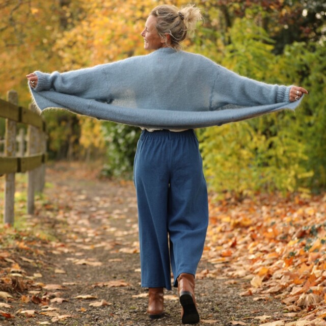 Quintessence - Jupe culotte Margot - jean de coton bleu