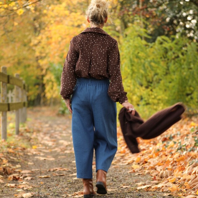 Quintessence - Jupe culotte Margot - jean de coton bleu