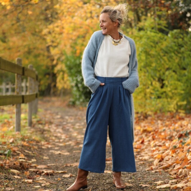 Quintessence - Jupe culotte Margot - jean de coton bleu