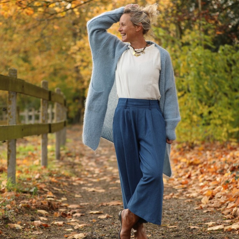 Quintessence - Jupe culotte Margot - jean de coton bleu
