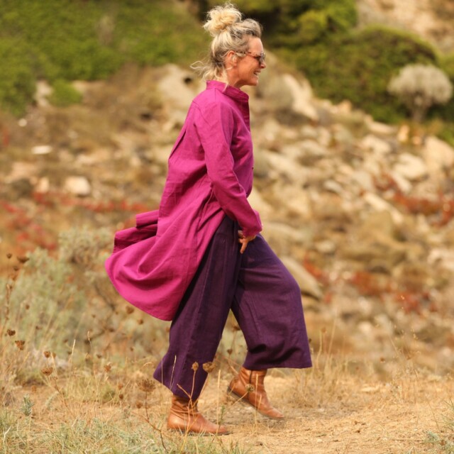 Quintessence - Jupe culotte Margot - lin prune