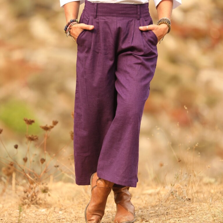 Quintessence - Jupe culotte Margot - lin prune