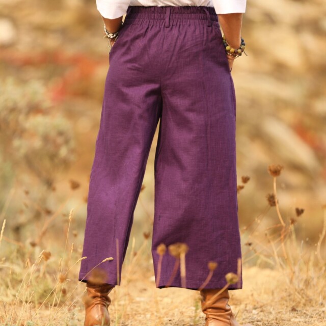 Quintessence - Jupe culotte Margot - lin prune