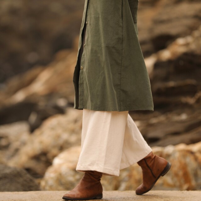 Quintessence - Jupe culotte Margot - velours côtelé ivoire