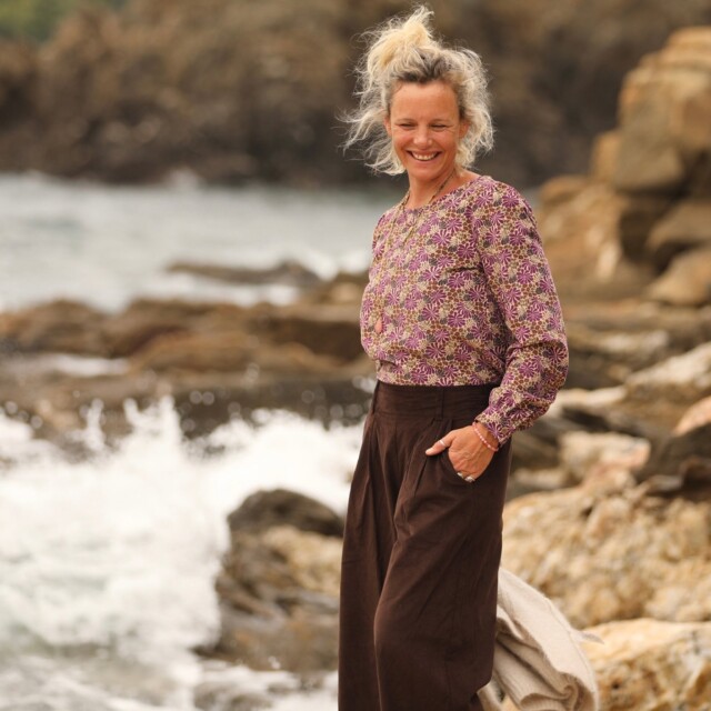 Quintessence - Jupe culotte Margot - velours milleraies Chocolat