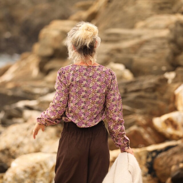 Quintessence - Jupe culotte Margot - velours milleraies Chocolat