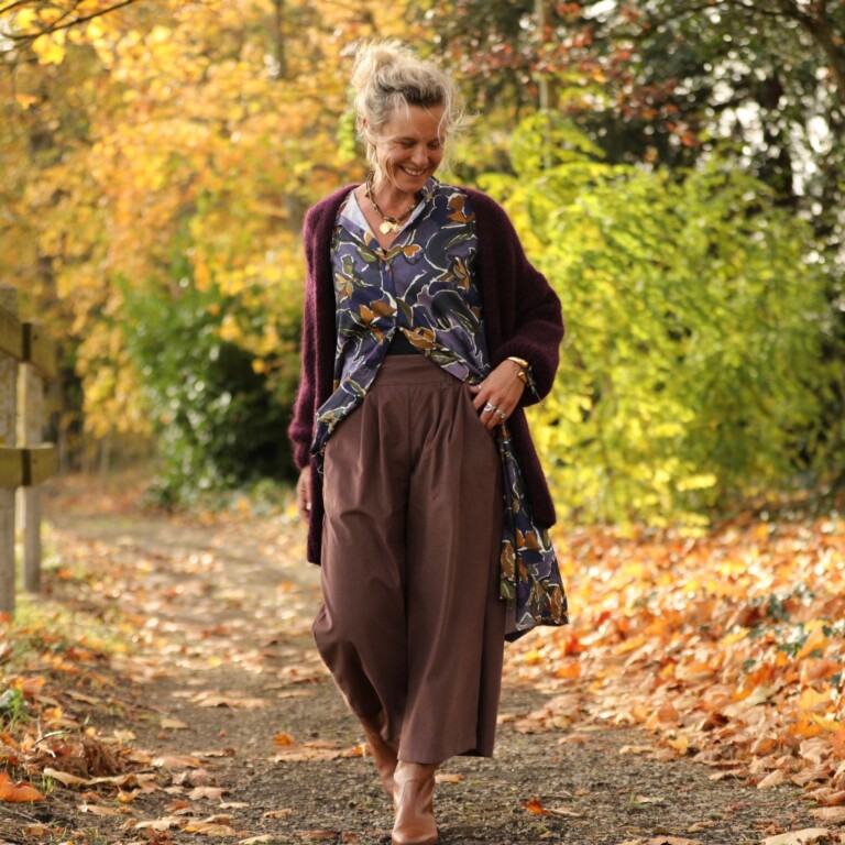 Quintessence - Jupe culotte Margot - velours milleraies moka