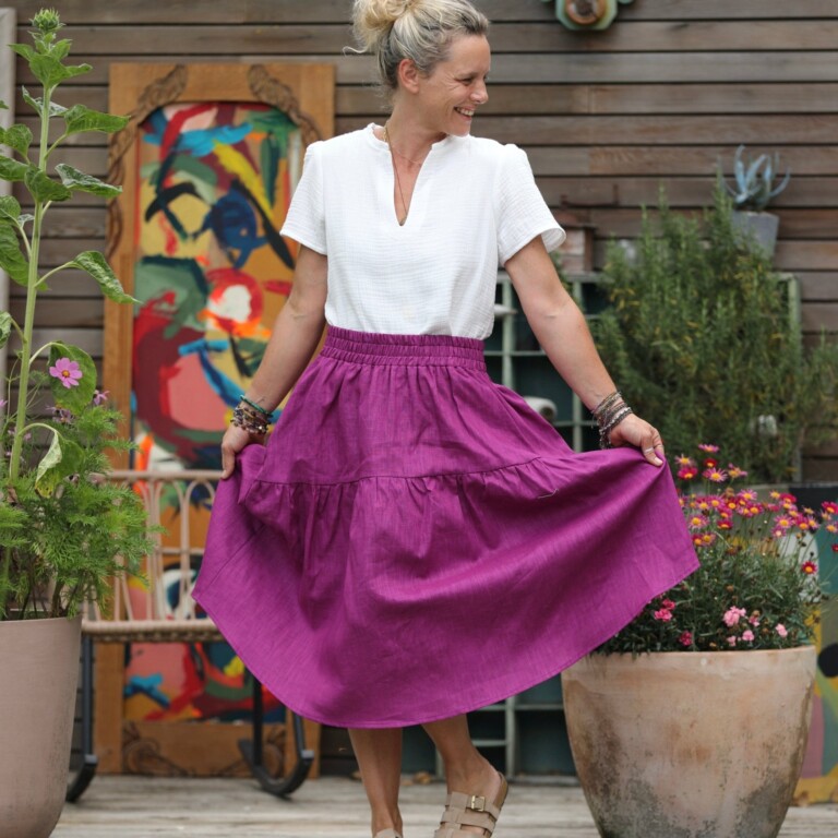 Quintessence - Jupe Esther - lin bougainviller