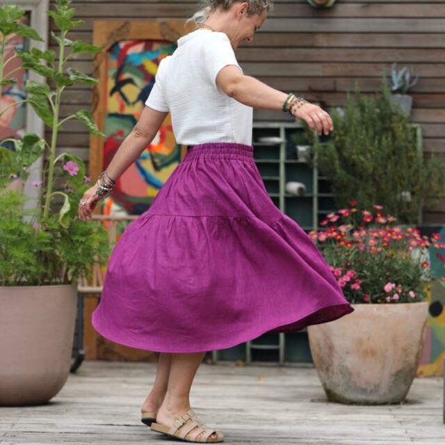 Quintessence - Jupe Esther - lin bougainviller