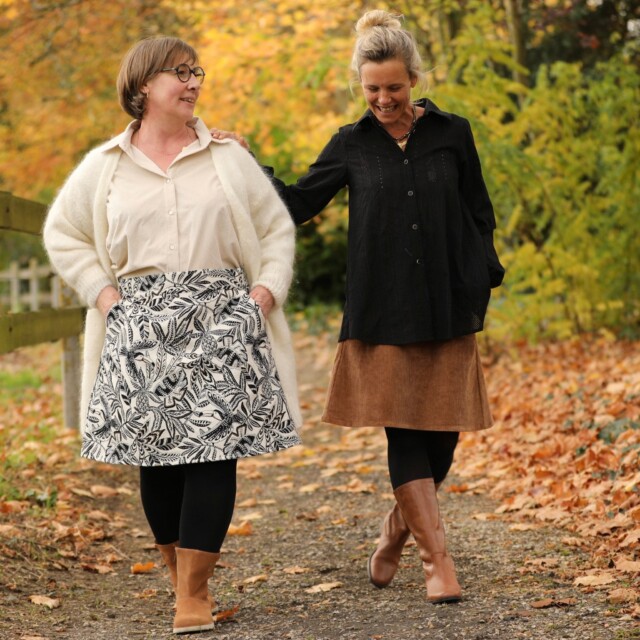 Quintessence - Jupe Maya - Jacquard Feuillage Sépia