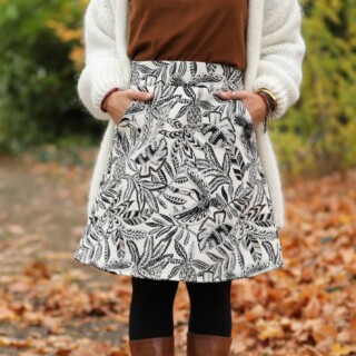 Quintessence - Jupe Maya – Jacquard Feuillage Sépia